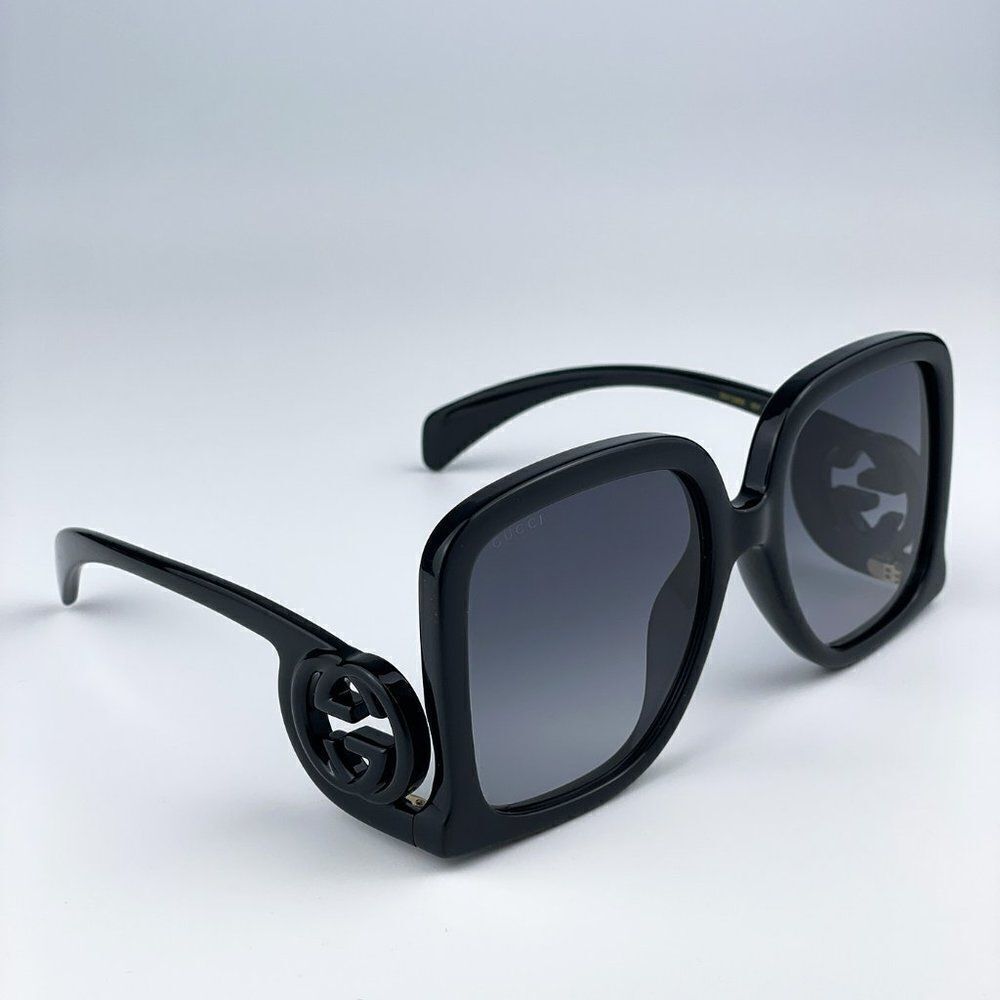 NEW Gucci GG1326S 001 Black Grey Gradient Oversized Square Women Sunglasses - Picture 7 of 12